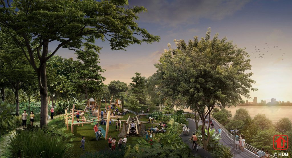 Artistic impression of woodlands waterfront