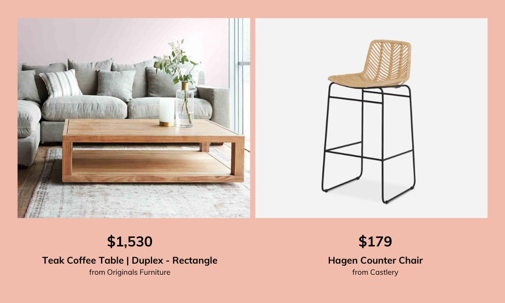 Coffee table and bar chair