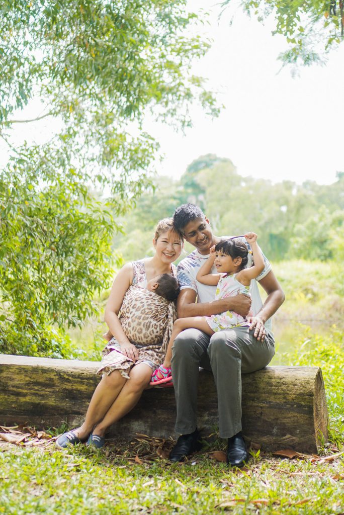 Sarah and her family at Tampines Eco Green Park