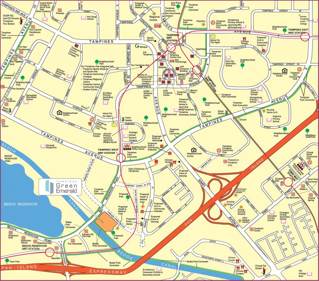 Map of Tampines Sales Launch Flat