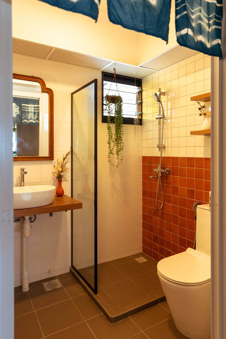 Bathroom of Japanese inspired woody home at Tampines