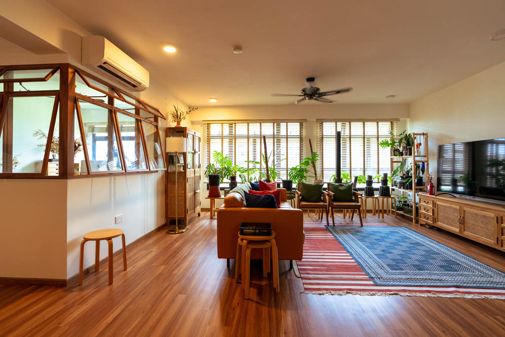 Living room of an Japanese-inspired BTO flat in Tampines