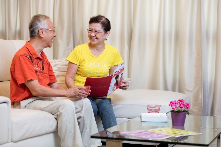 Seniors in HDB Flat Living Room