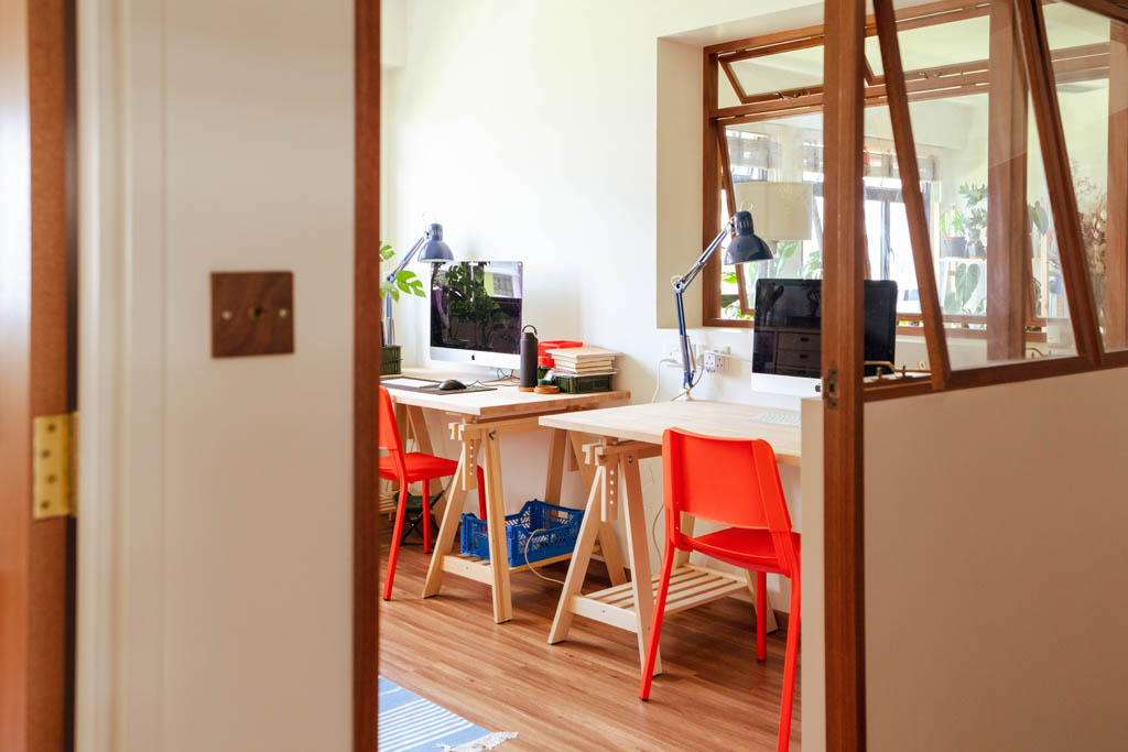 Study room in woody home at Tampines