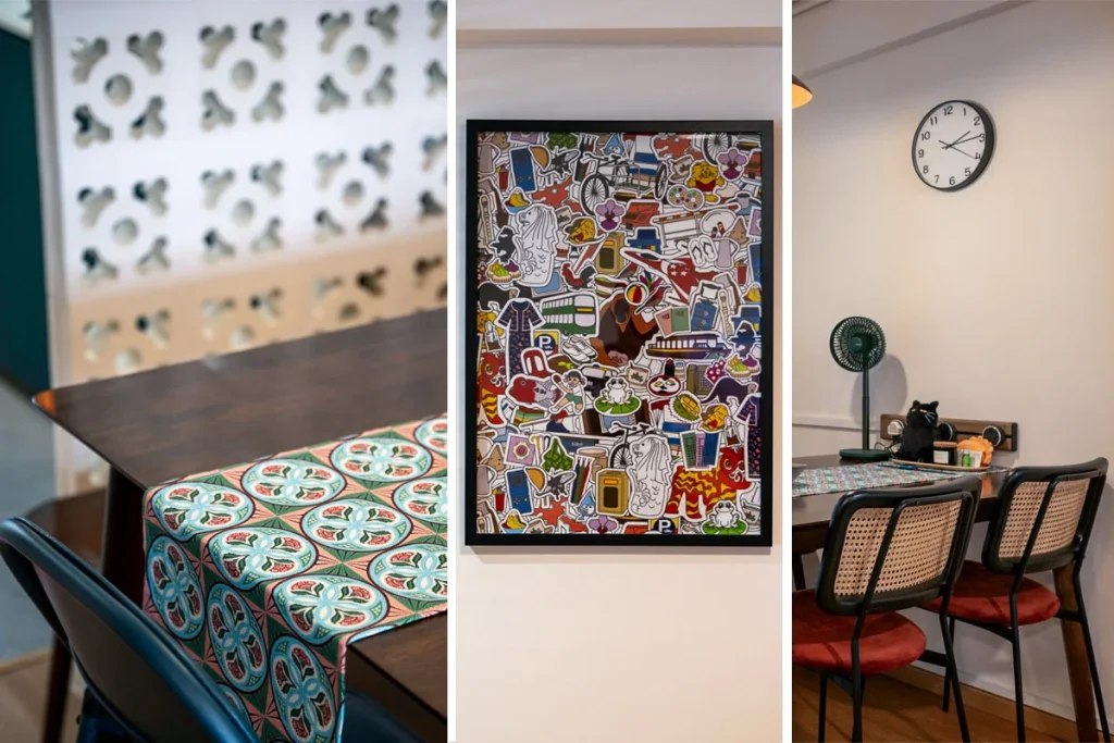 Collage of images of decor around a home, which are inspired by local culture