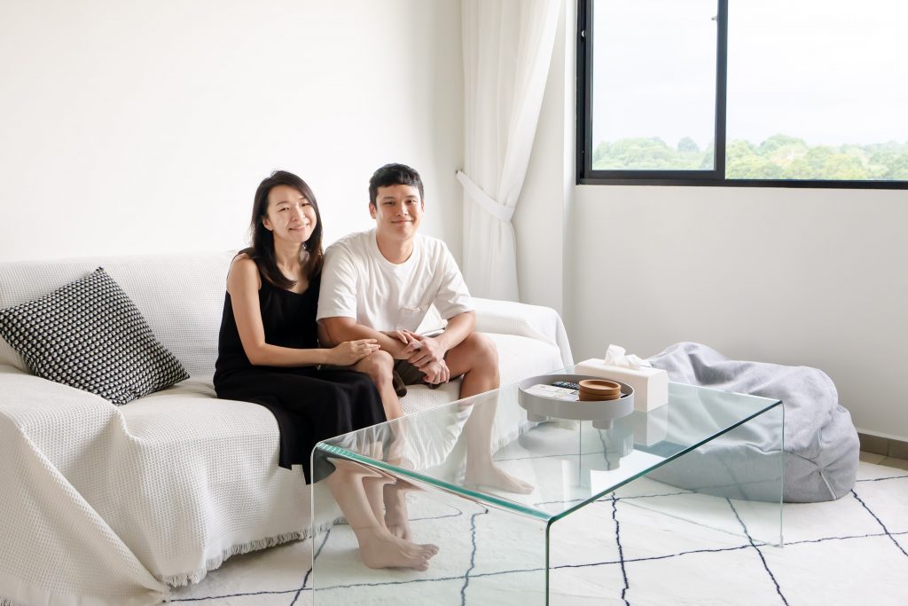 Home owners Shu Xia and Jian An in their HDB flat