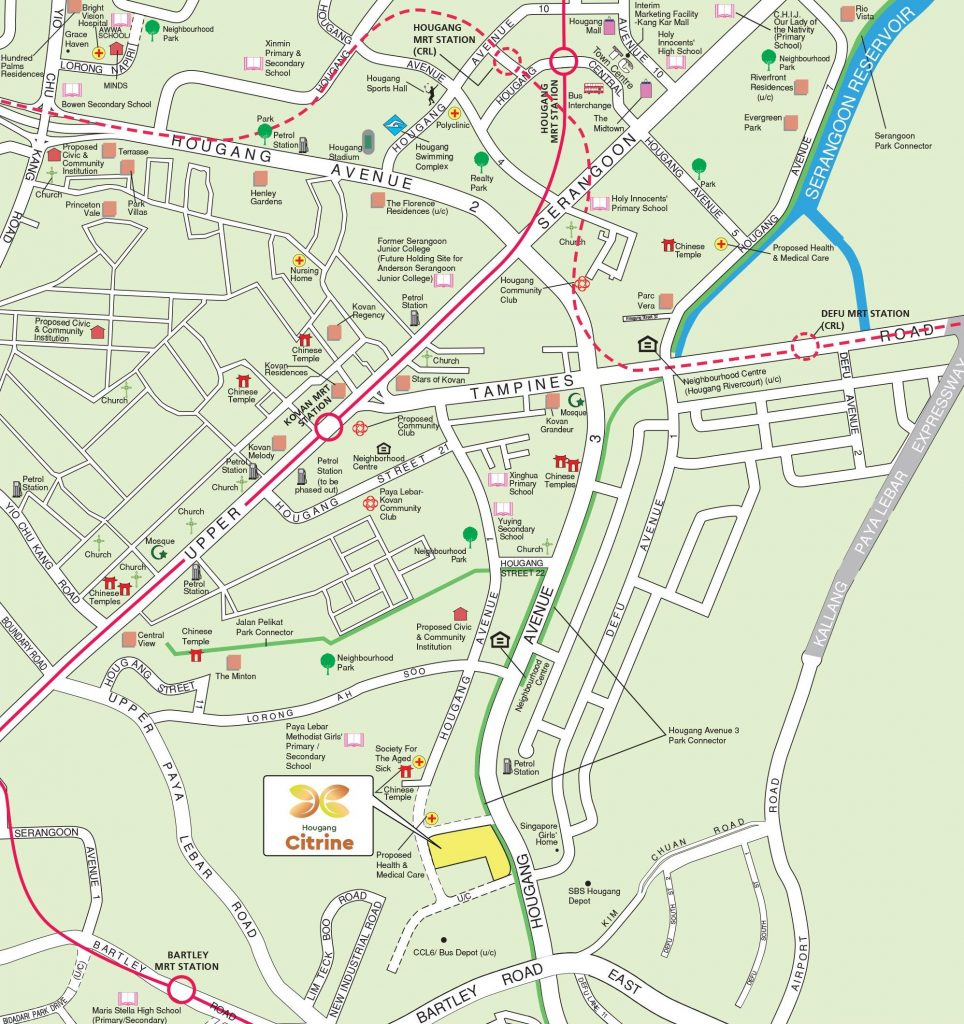 Location map of Hougang Citrine