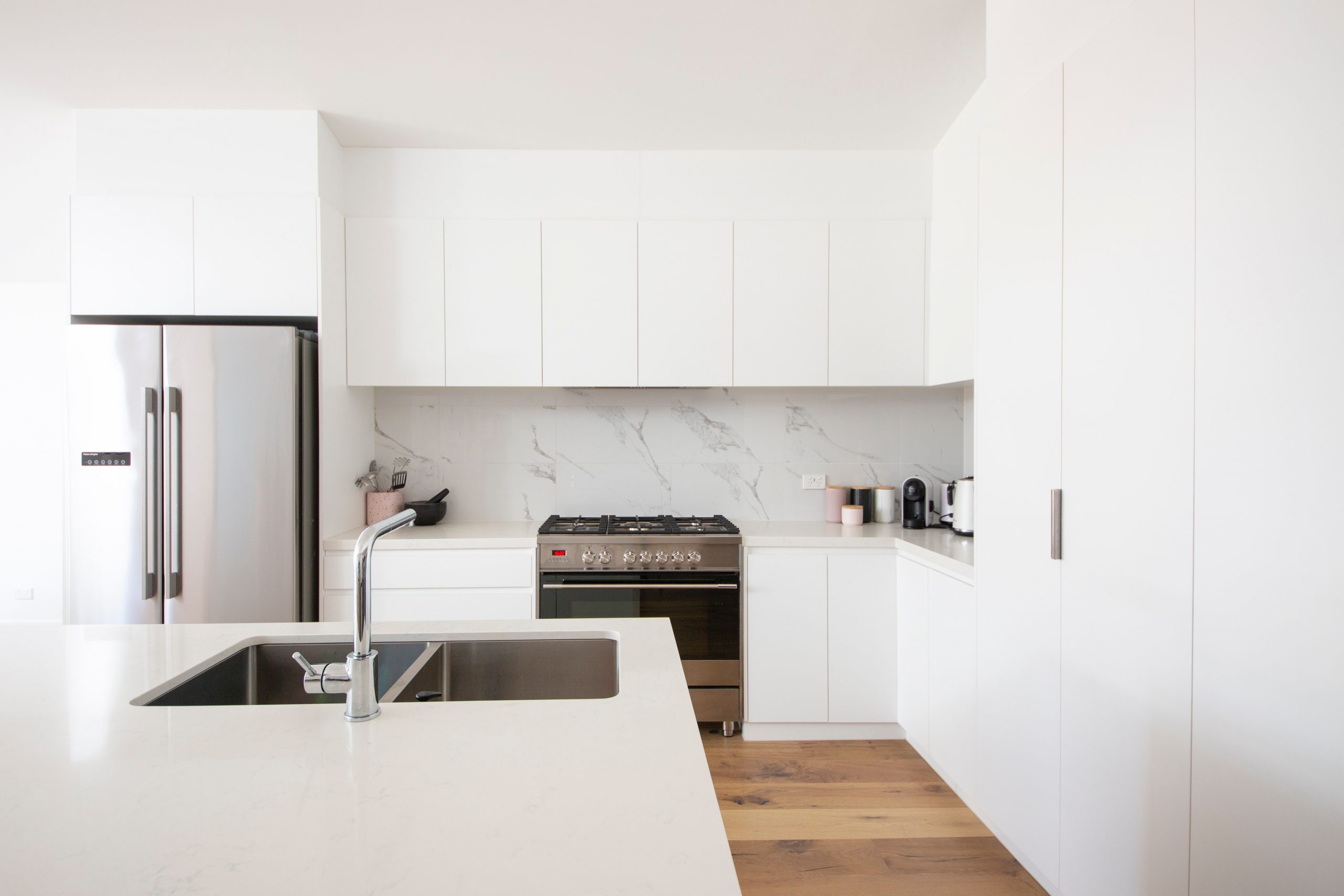 Minimalist white kitchen